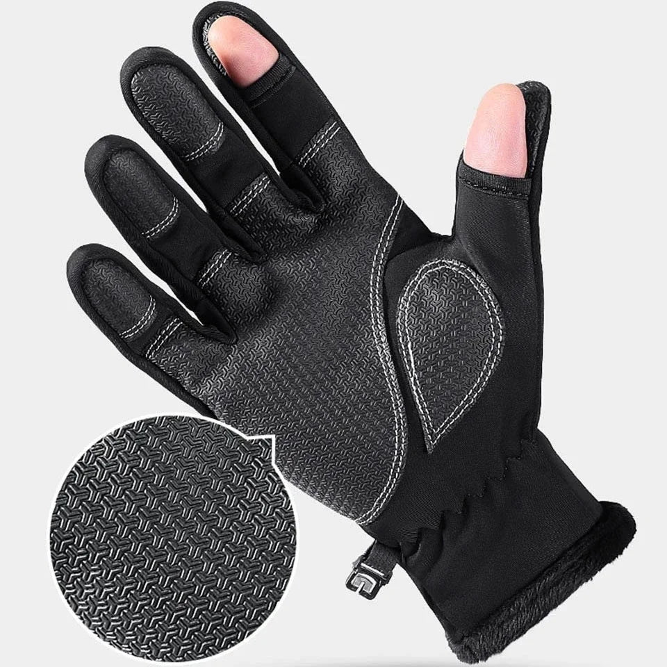 Wasserdichte Winter Angelhandschuhe mit 2-Finger Flip – clever-campen Ansicht 2