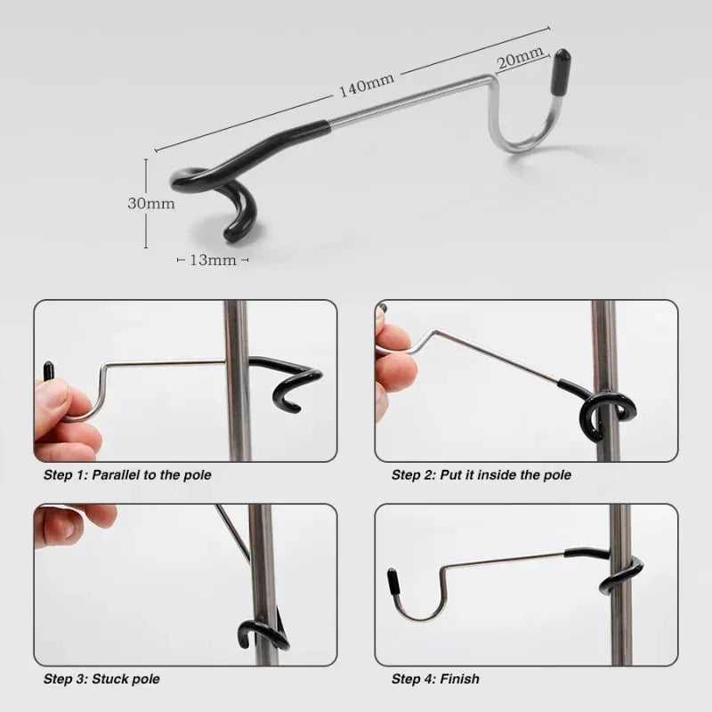 Zeltzubehör: 2er Set Edelstahl Lampenhalter Haken – clever-campen Ansicht 5