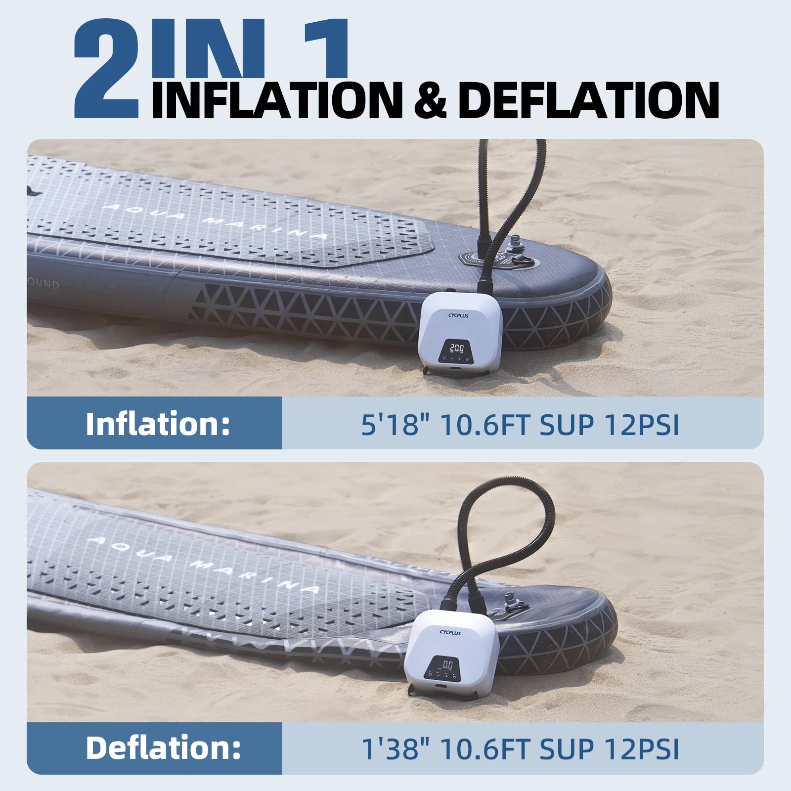Elektrische Luftdruckpumpe für SUP-Board und Zelte – clever-campen Ansicht 3