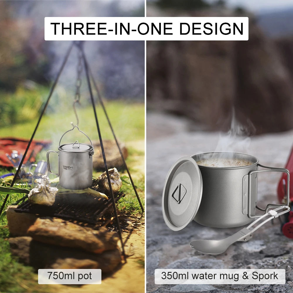 Lixada Titan Geschirrset 750ml Topf & 350ml Becher – clever-campen Ansicht 6