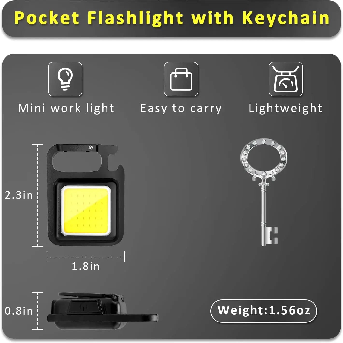 LED Taschenlampe 1500LM mit Flaschenöffner und USB – clever-campen Ansicht 4