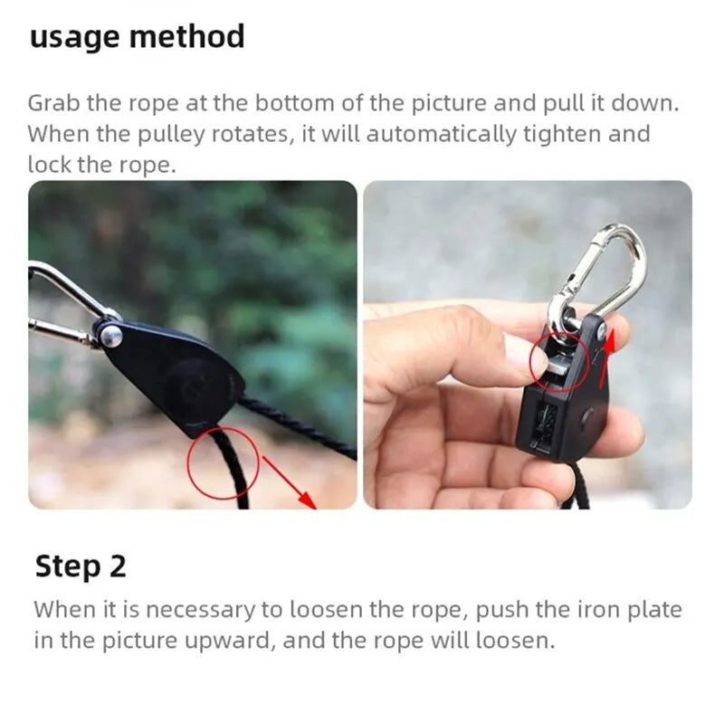 Verstellbares Abspannseil mit Karabiner für Zeltzubehör – clever-campen Ansicht 5