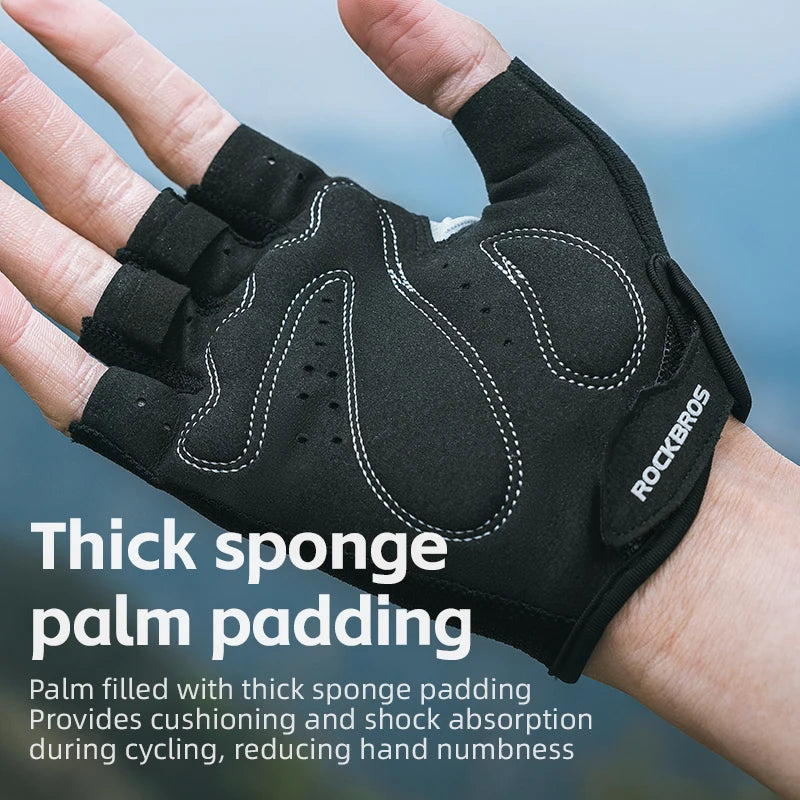 ROCKBROS Fahrradhandschuhe Halbfinger Atmungsaktiv – clever-campen Ansicht 3