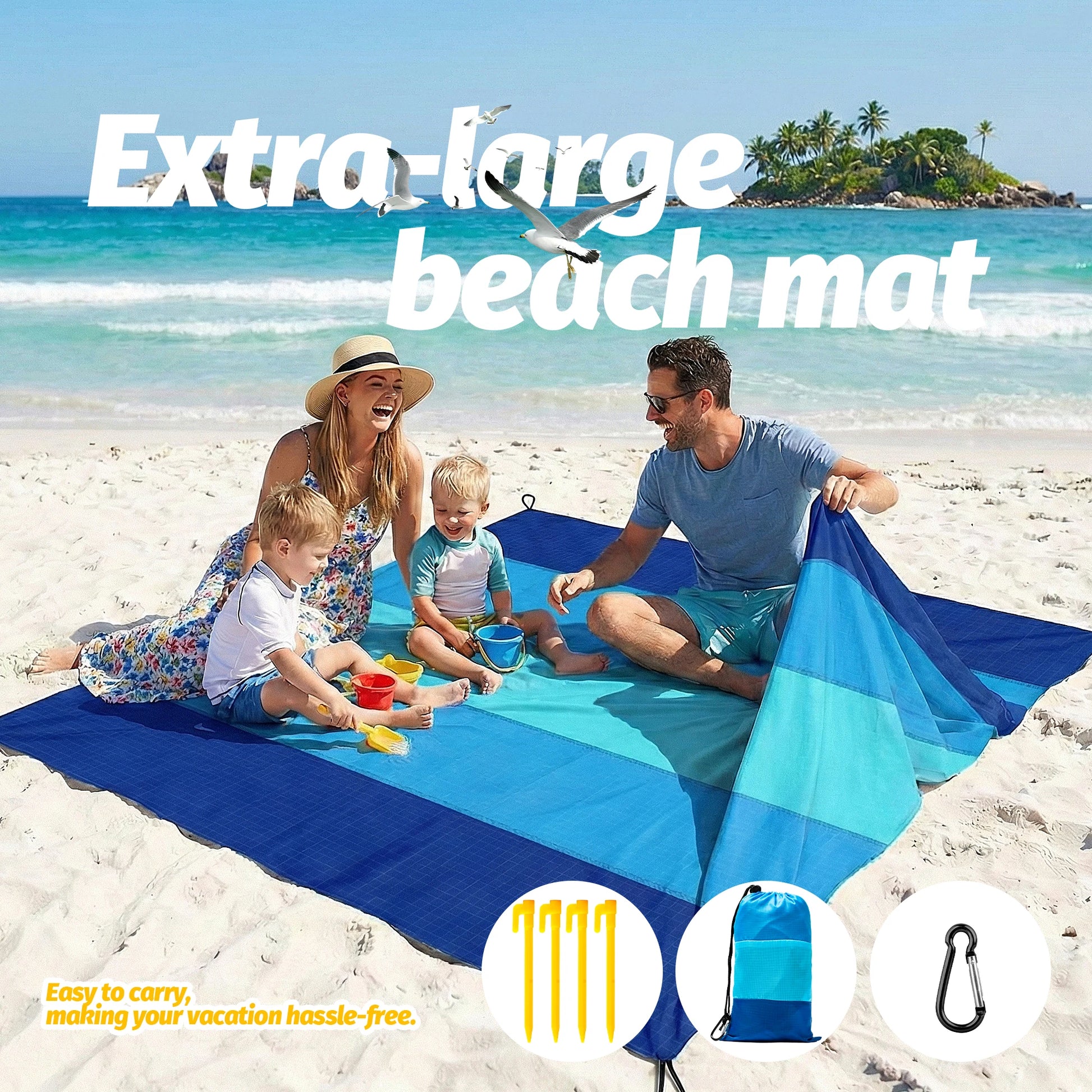 Stranddecke Sandfest Wasserdicht Gross Schnell Trocknend – clever-campen Ansicht 4