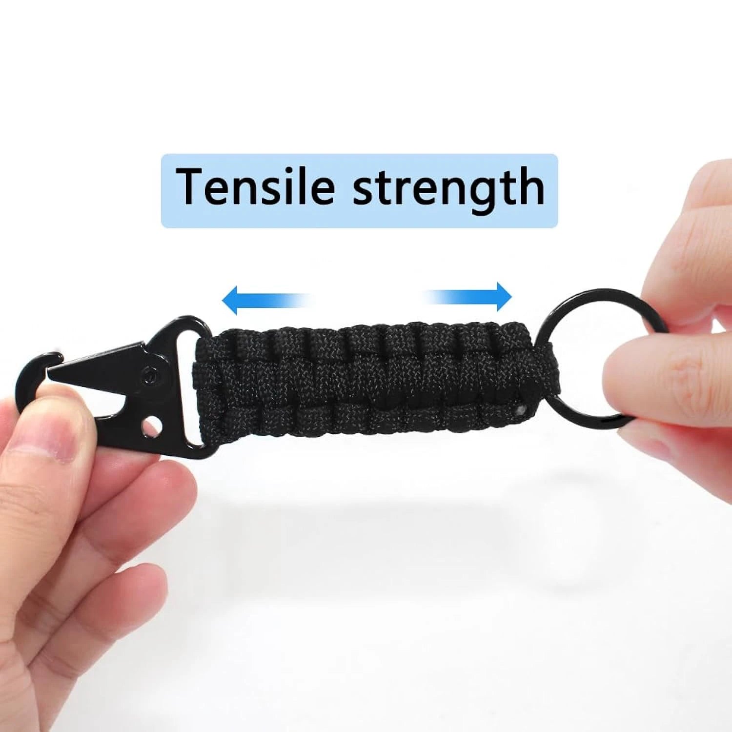 Paracord Schlüsselanhänger Survival Kit mit Karabiner – clever-campen Ansicht 4