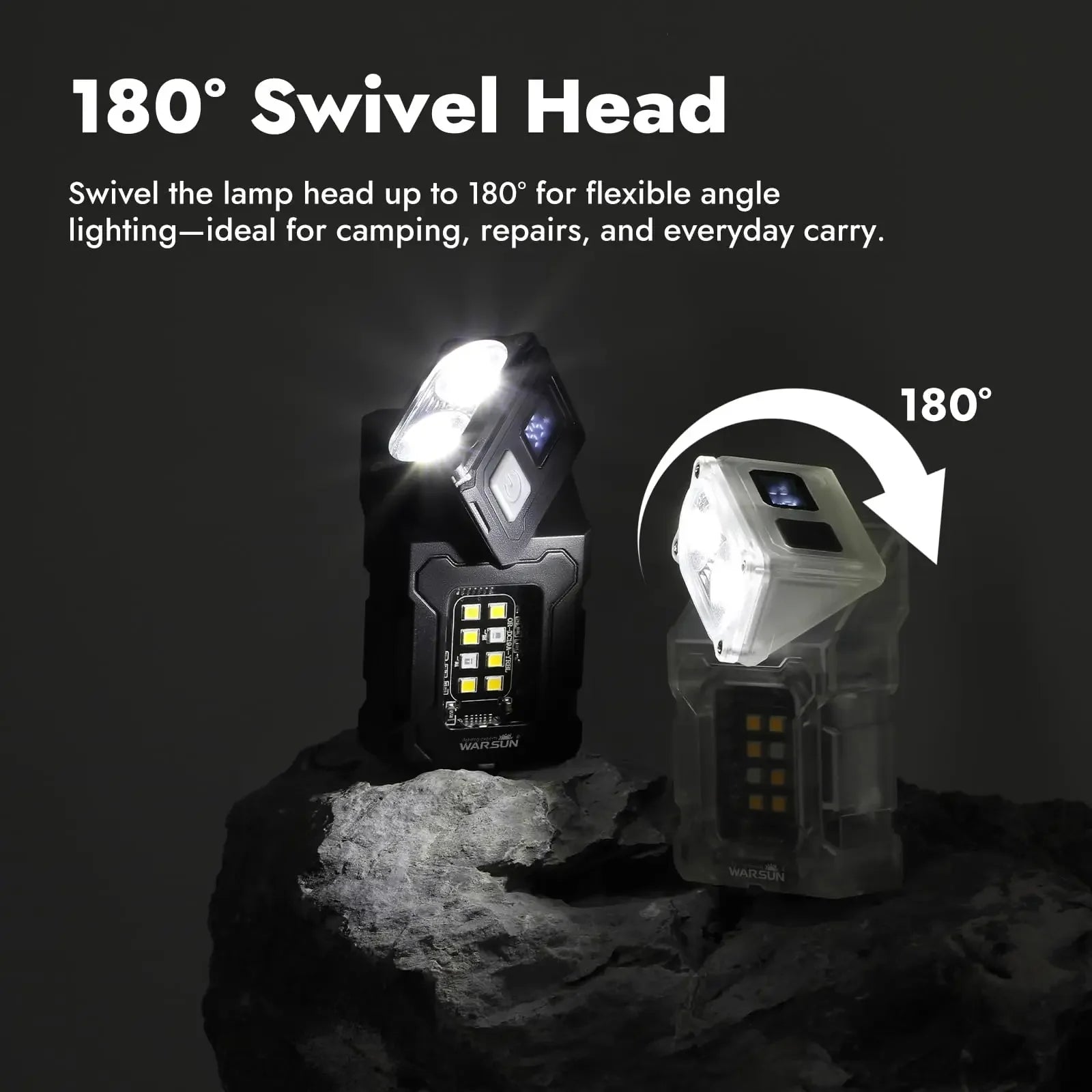 Multifunktionale LED Arbeitsleuchte mit verstellbarem Winkel – clever-campen Ansicht 3