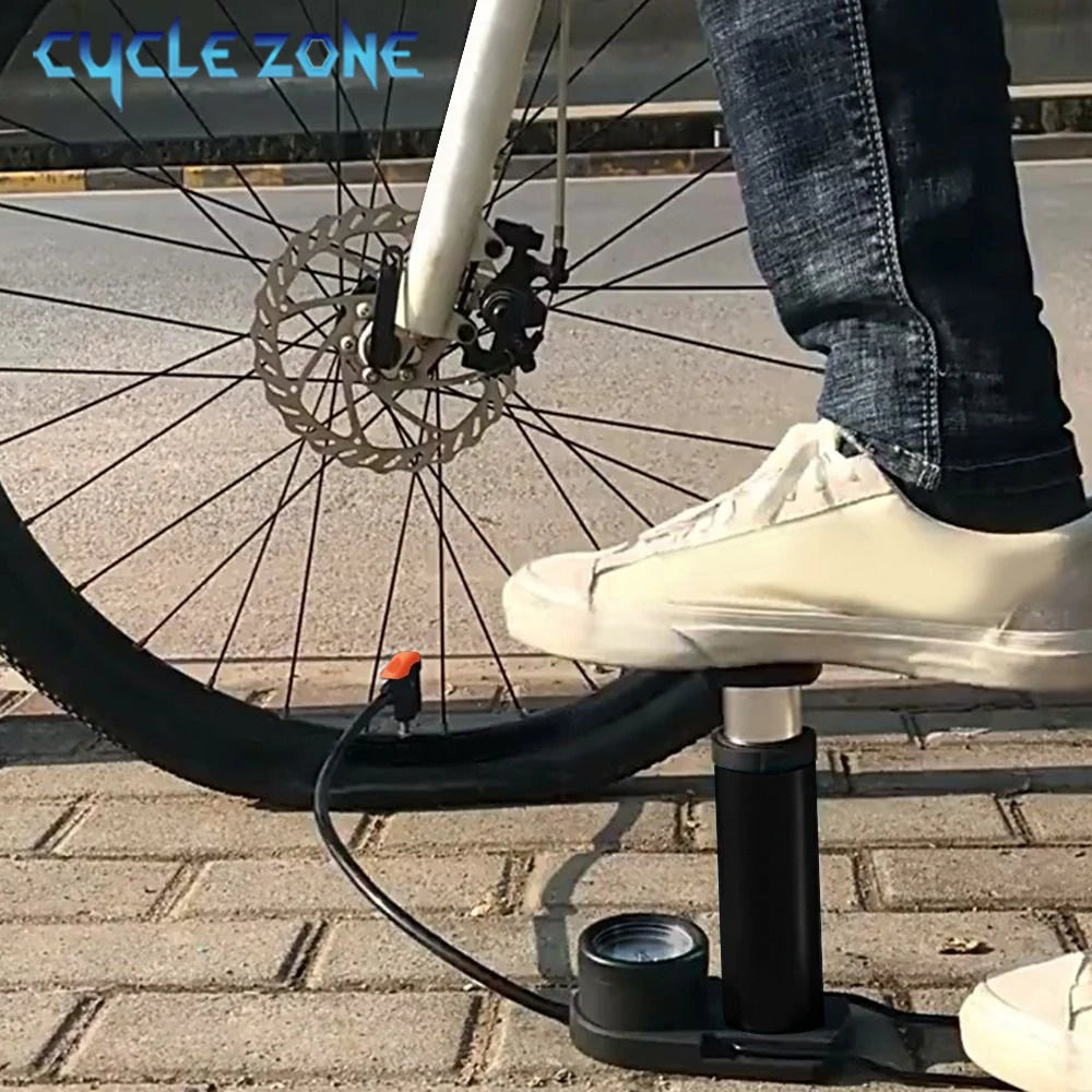 Fahrrad-Fuss-Pumpe mit Manometer – Hochdruck-Pumpe – clever-campen Ansicht 6