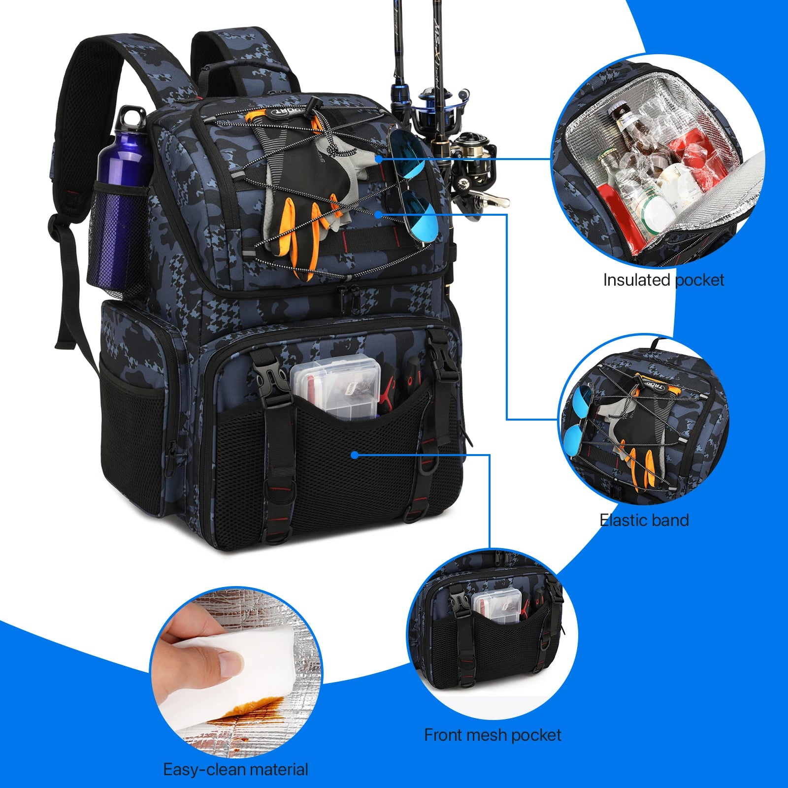 45L Angelrucksack mit Kühlfunktion und Regenhülle – clever-campen Ansicht 3