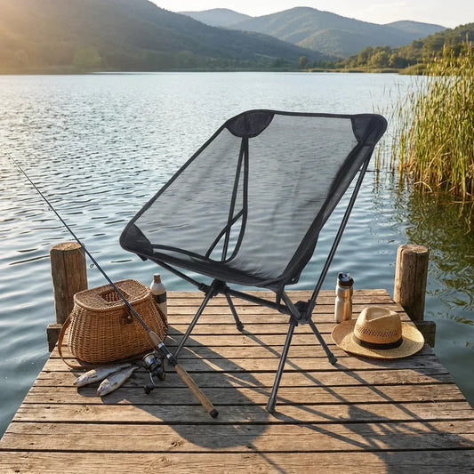 Atmungsaktiver Campingstuhl aus Aluminium für Angler – clever-campen Ansicht 2