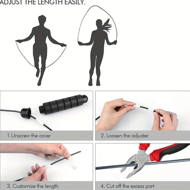 Verstellbares Springseil aus Stahl für Fitness-Training – clever-campen Ansicht 5
