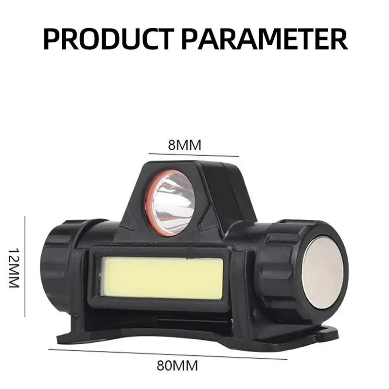 Rechargeable COB LED USB Stirnlampe mit starkem Magneten – clever-campen Ansicht 2