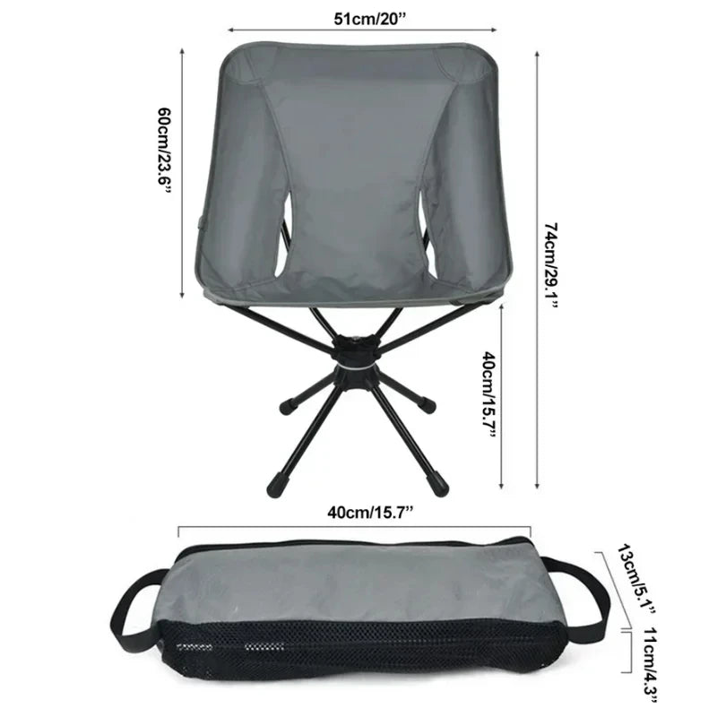 Tragbar Camping-Sitz mit Drehfunktion – clever-campen Ansicht 3
