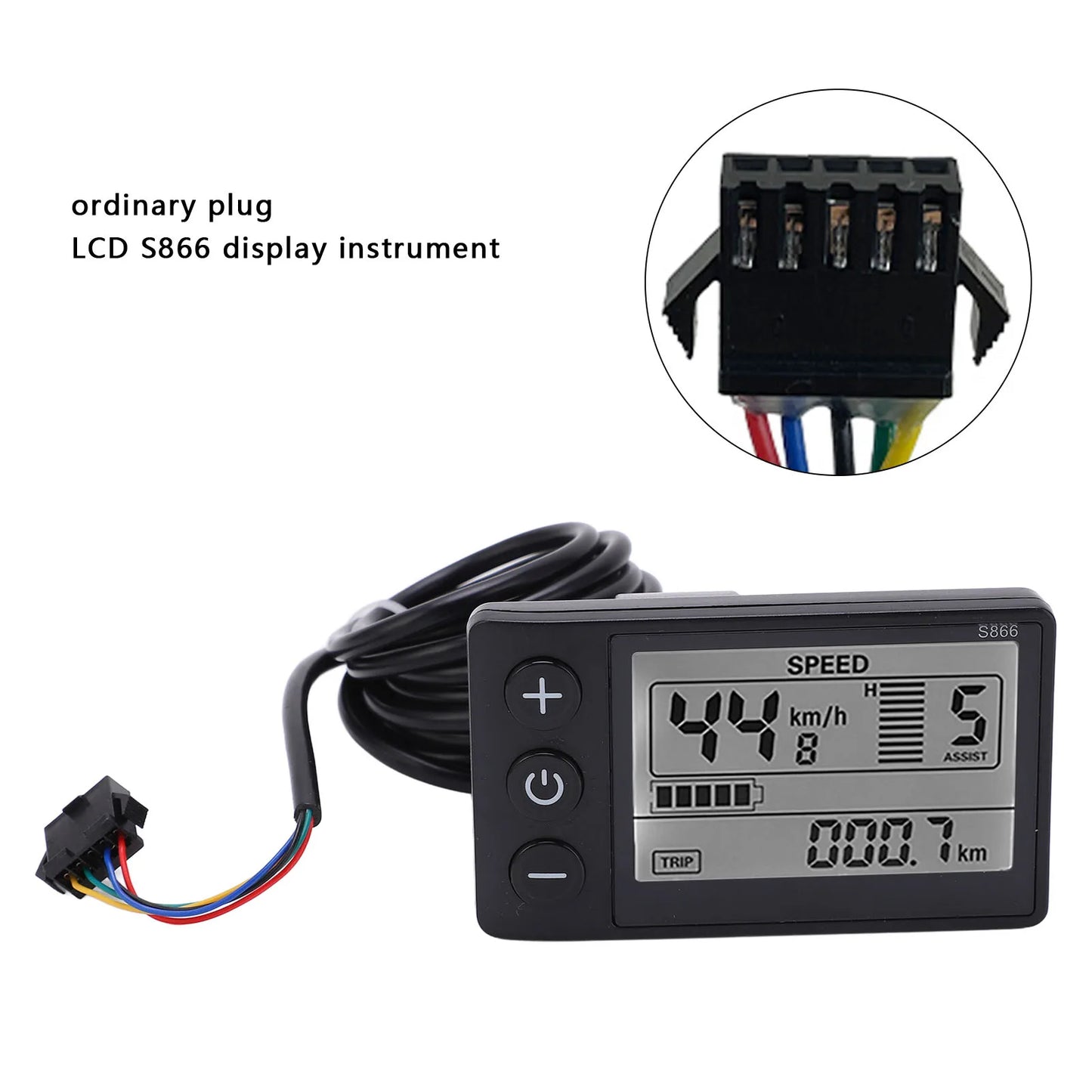S866 LCD Display für E-Bike und Scooter 24V 36V 48V – clever-campen Ansicht 4