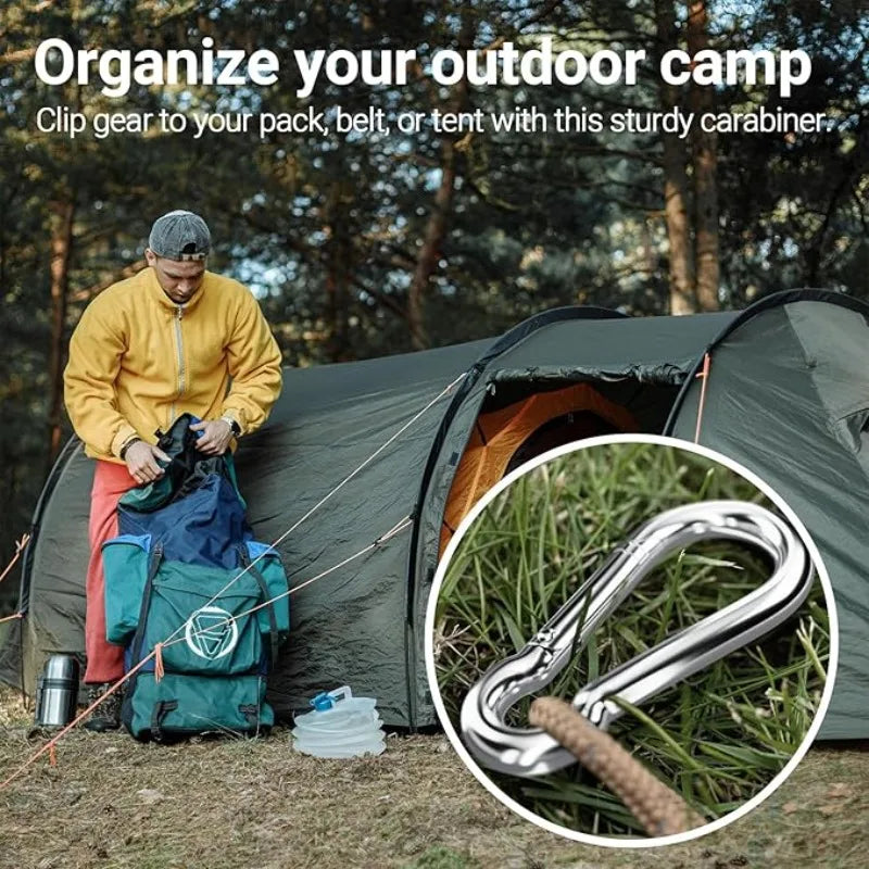 4er Set 304 Edelstahl Karabinerhaken für Hängematten – clever-campen Ansicht 6