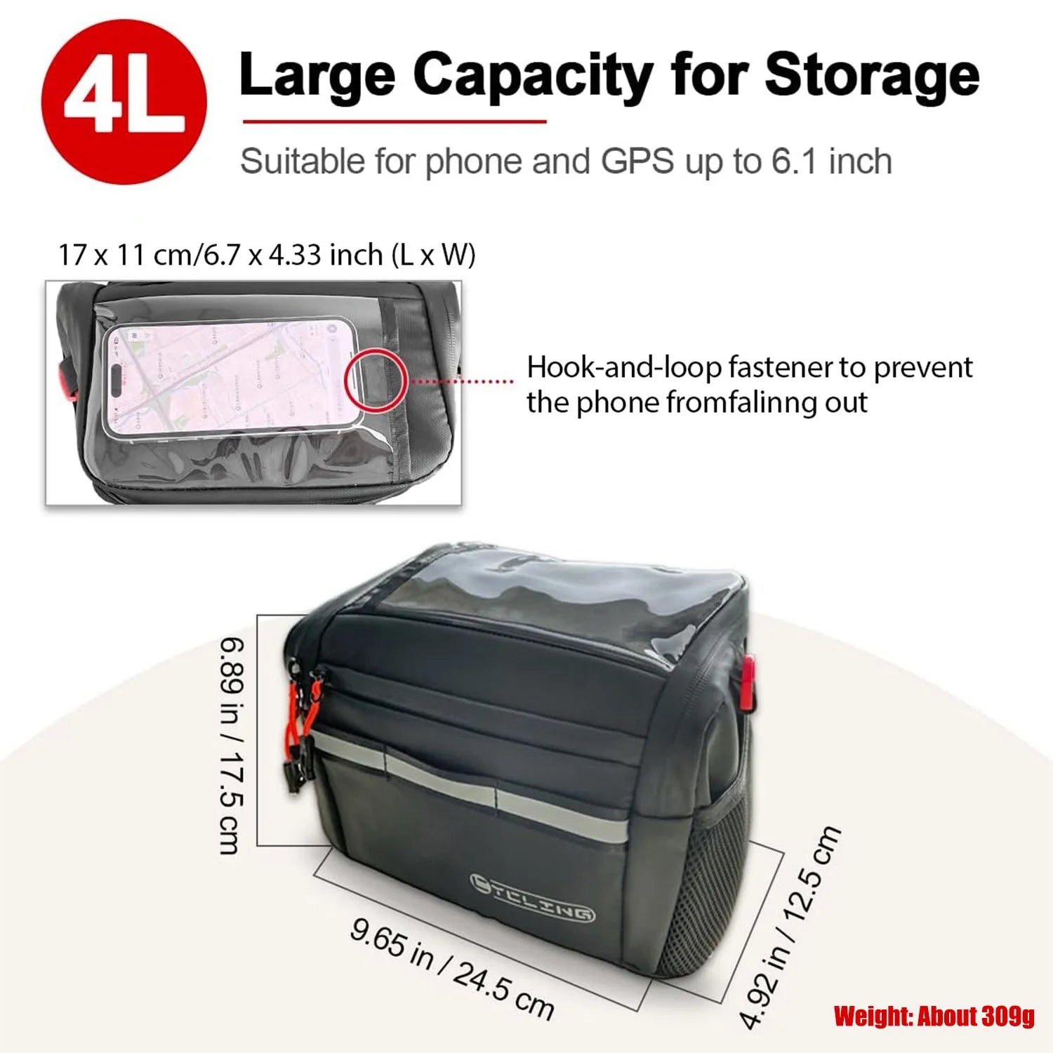 Toptrek 4L Fahrradlenkertasche mit Isolierung – clever-campen Ansicht 4