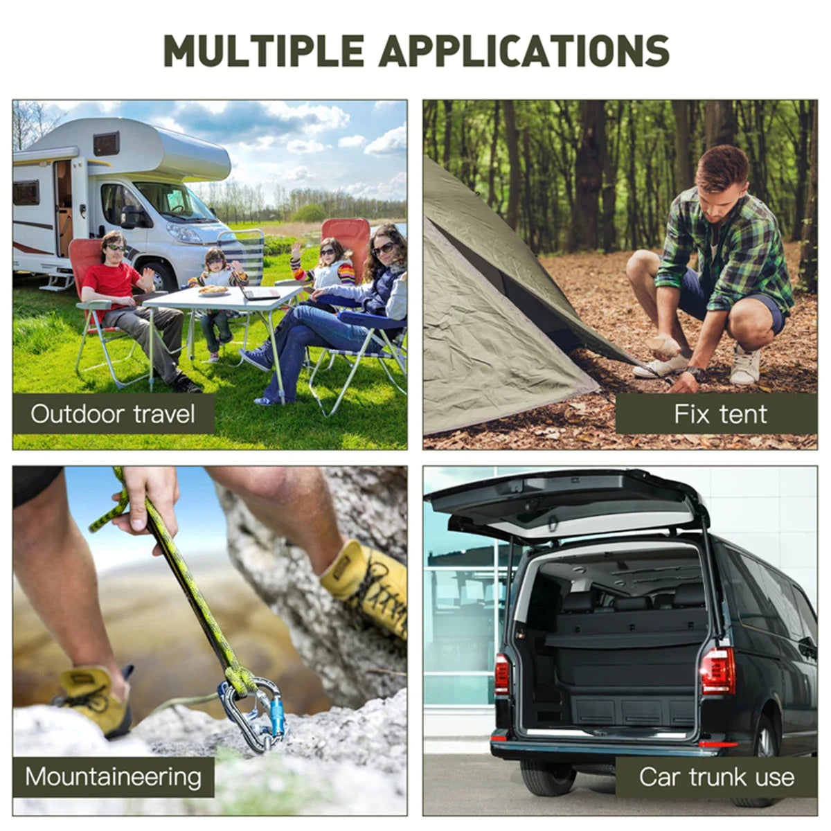 Schwere Bungee-Seil mit Karabinerhaken – clever-campen Ansicht 6