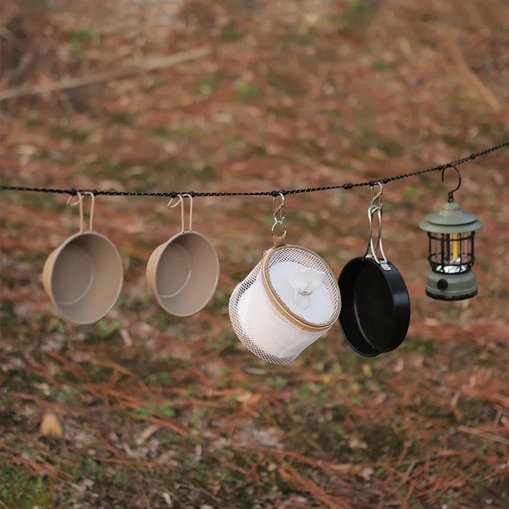 Verstellbare 3M Wäscheleine mit 12 Clips für Camping – clever-campen Ansicht 4