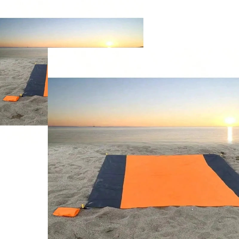 Wasserdichte Stranddecke mit 4 Eckensteinen – clever-campen Ansicht 5