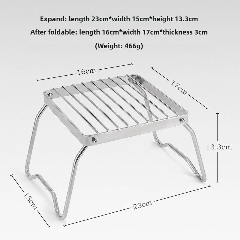Faltbarer Edelstahl Campingkocher Halter BBQ Grill Rack – clever-campen Ansicht 6