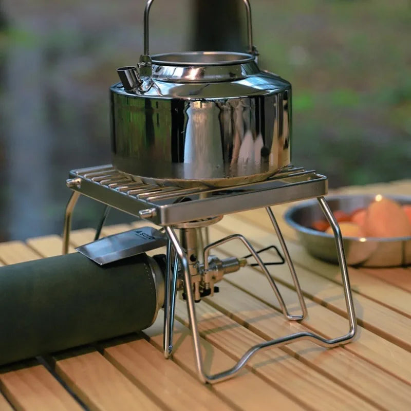 Faltbarer Edelstahl Campingkocher Halter BBQ Grill Rack – clever-campen Ansicht 3