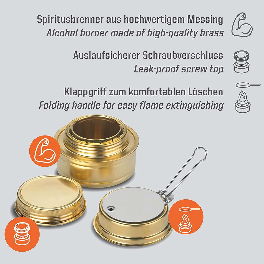Alkoholbrenner aus Messing – Effizienter Spiritusbrenner – clever-campen Ansicht 6