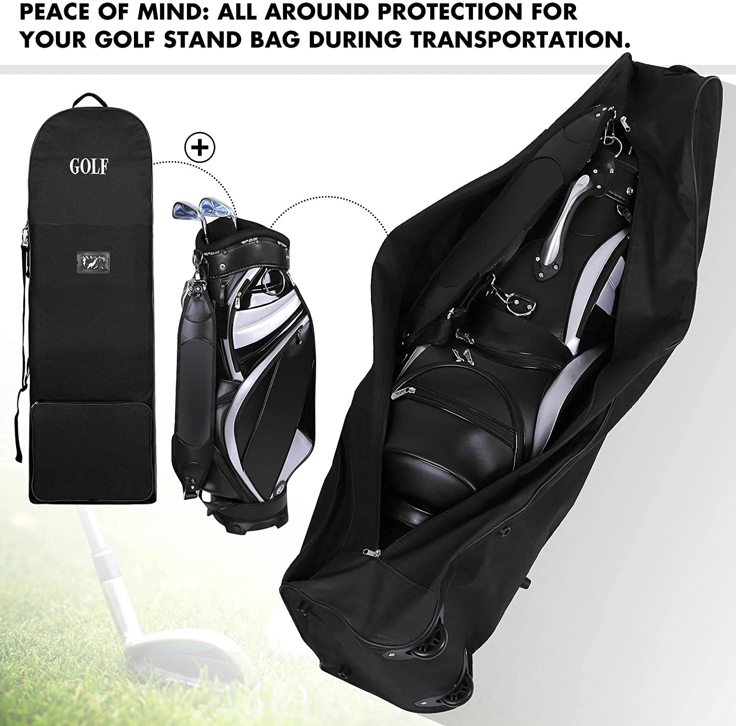 Praktische Golf Reisetasche mit Rollen – 600D Material – clever-campen Ansicht 5