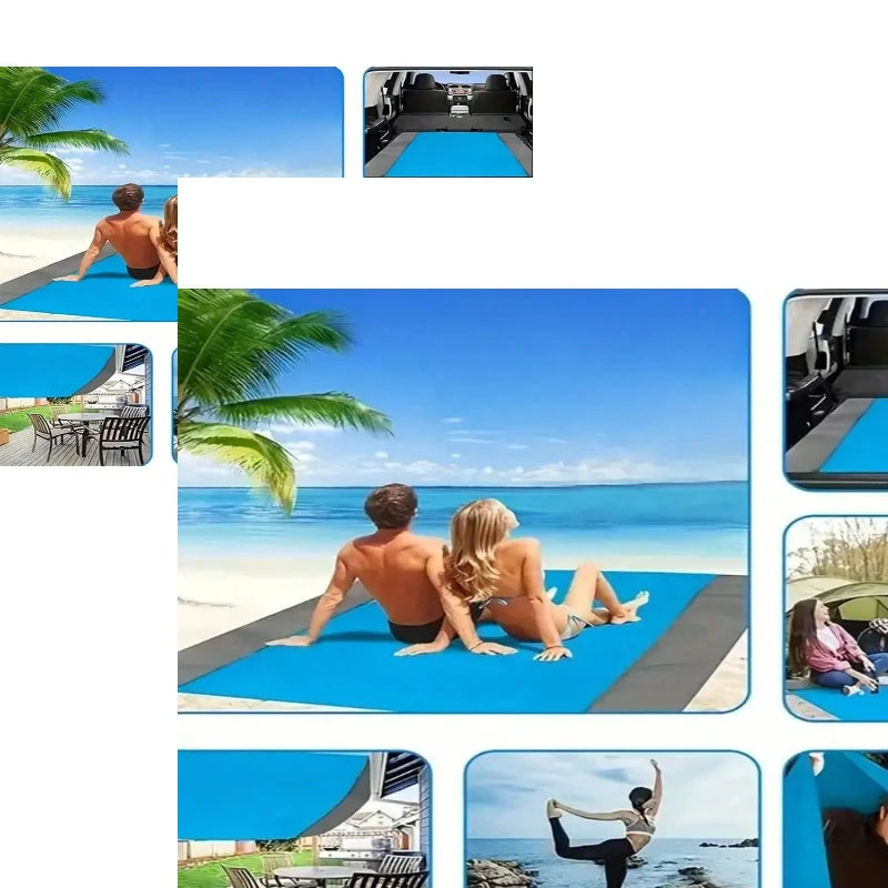 Wasserdichte Stranddecke mit 4 Eckensteinen – clever-campen Ansicht 2