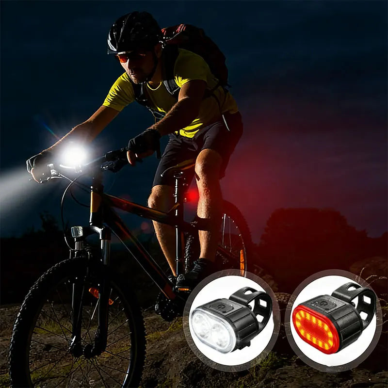 USB Wiederaufladbare Fahrradlichter - Wasserdicht & Sicher – clever-campen Ansicht 2