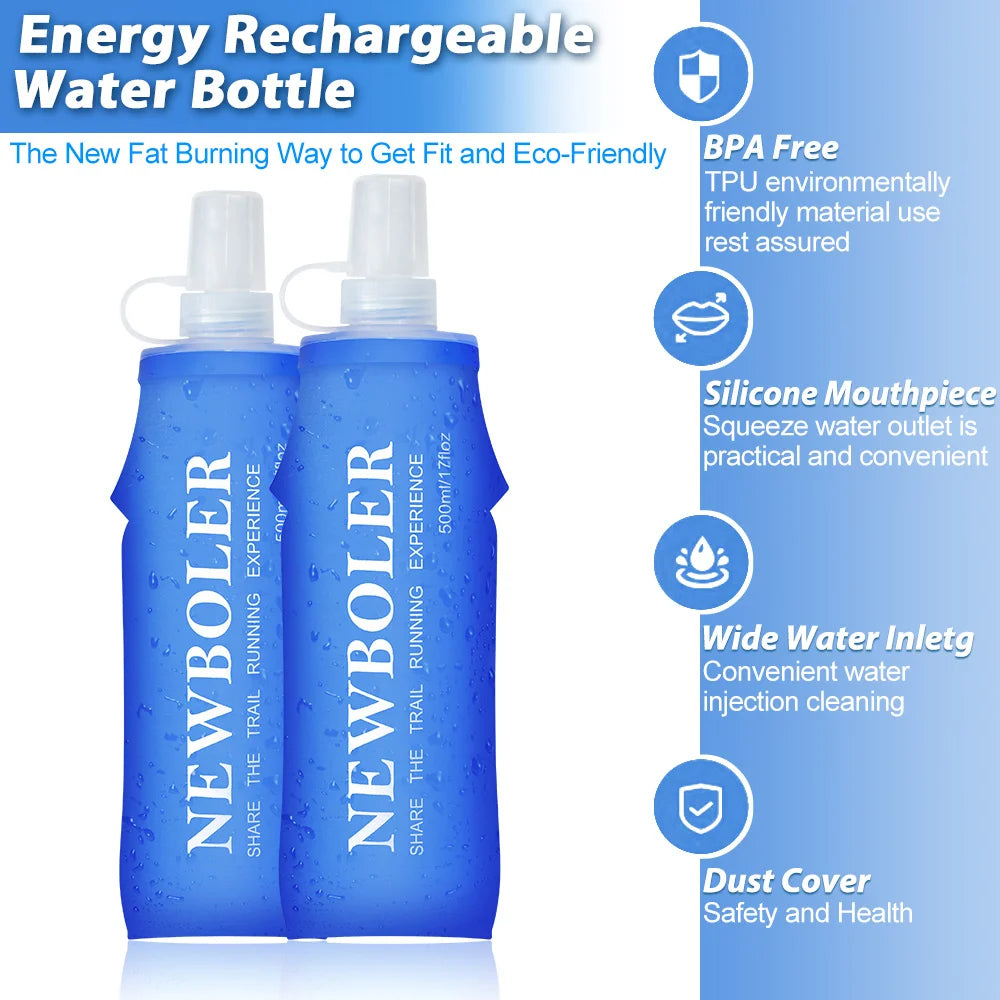 NEWBOLER Faltbare Trinkflasche 150ml 250ml 500ml TPU – clever-campen Ansicht 5