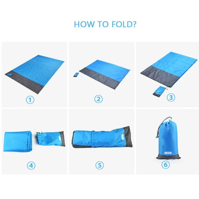 Wasserdichte Strandmatte 200x210cm – Sandfrei Picknickdecke – clever-campen Ansicht 4