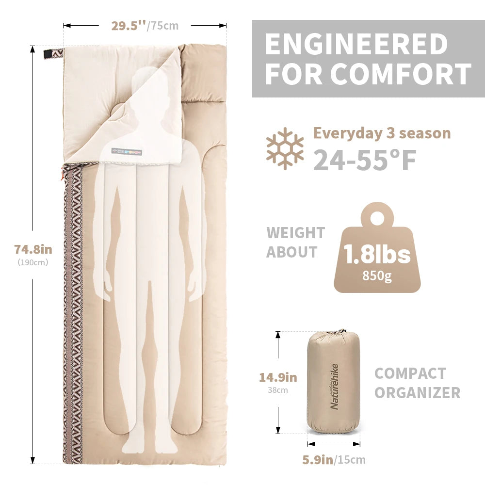Naturehike Schlafsack für Camping – ultraleicht und bequem – clever-campen Ansicht 2