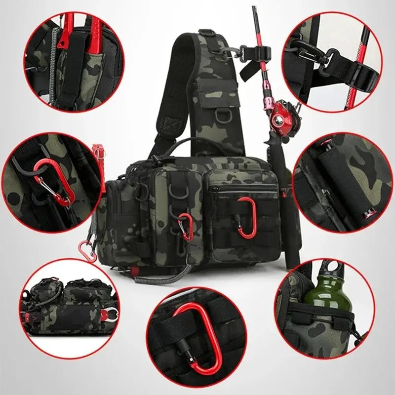 Angler Rucksack mit Köderbox und Rutenhalter – clever-campen Ansicht 3