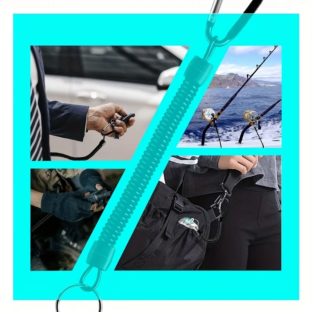 Verlängerbares Sicherheitsseil mit Karabiner für Angler – clever-campen Ansicht 5