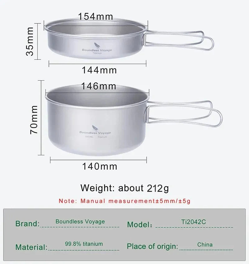 Titanium Kochtopf mit Pfanne Set für Camping – clever-campen Ansicht 3