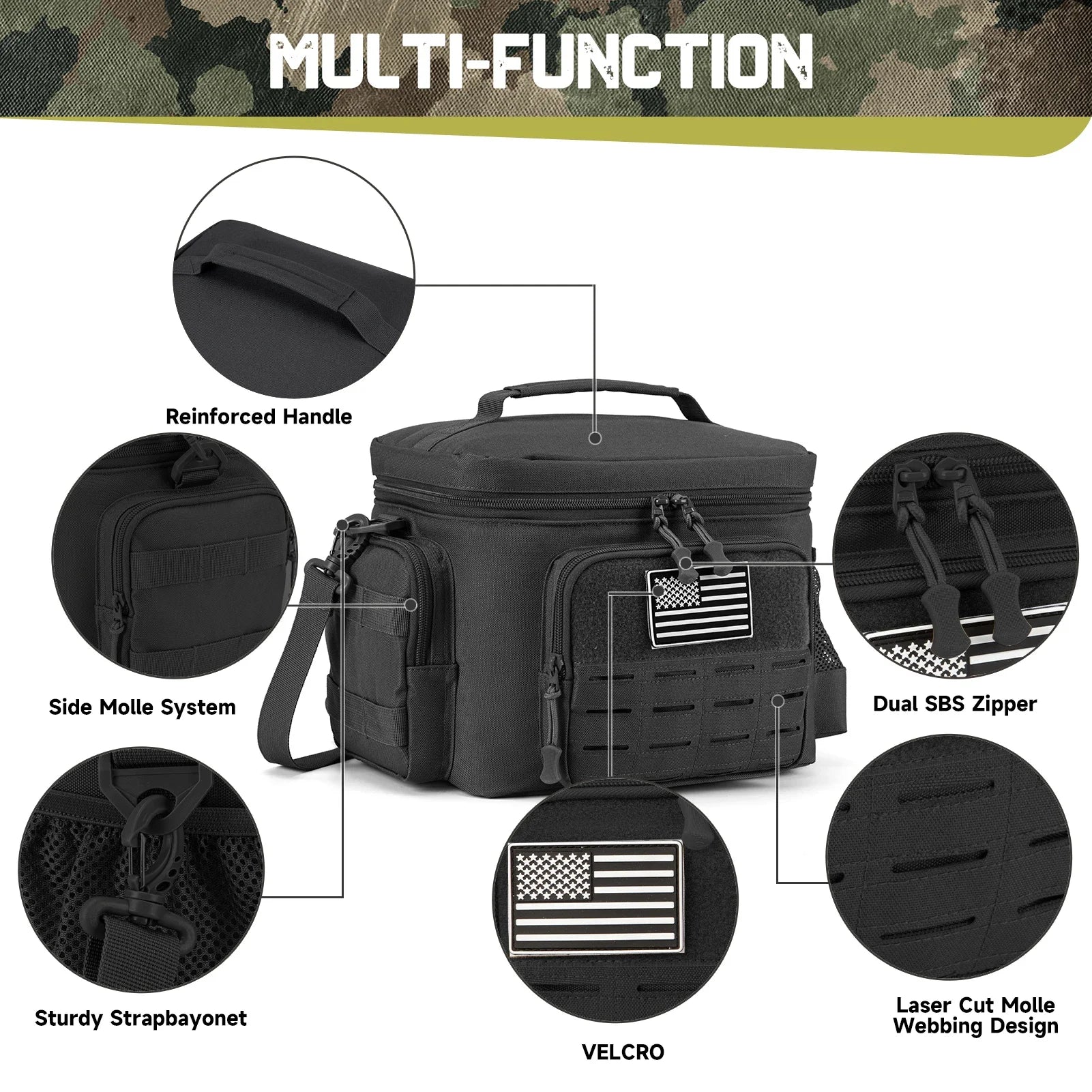 Taktische Kühltasche Isoliert – Robust für Outdoor & Arbeit – clever-campen Ansicht 3