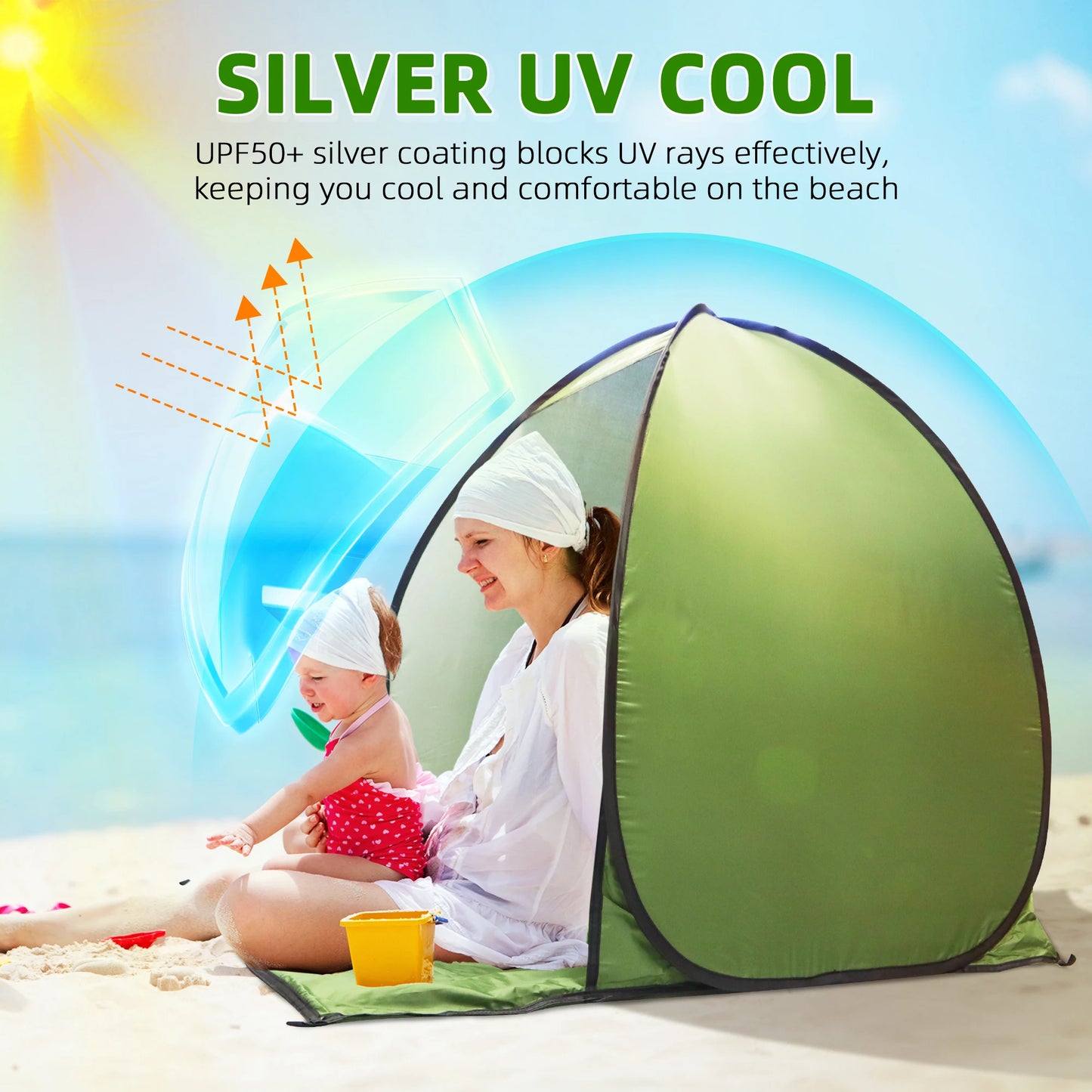 Pop-Up Strandzelt UV-beständig & wasserdicht für Camping – clever-campen Ansicht 5