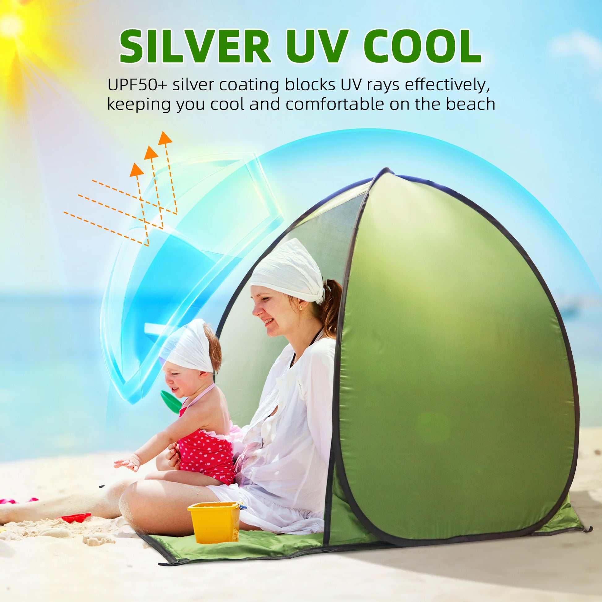 Pop-Up Strandzelt UV-beständig & wasserdicht für Camping – clever-campen Ansicht 5