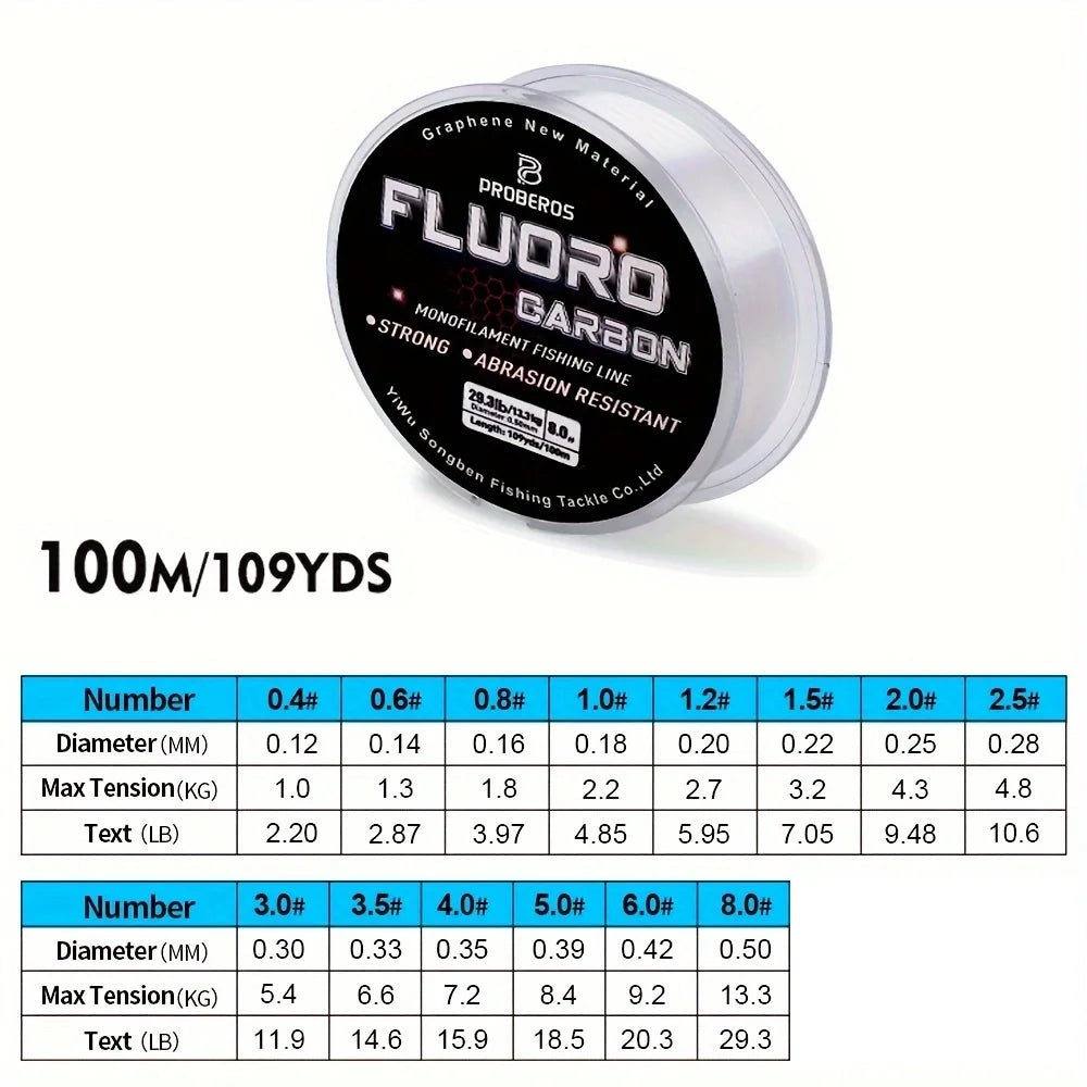 PROBEROS 100M Fluorocarbon Angelvorfach 2.2LB-29.3LB – clever-campen Ansicht 3