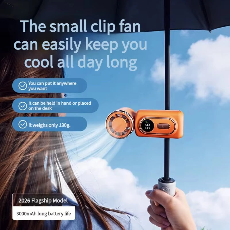 Tragbarer Handventilator mit Clip für Sonnenschirme – clever-campen Ansicht 2