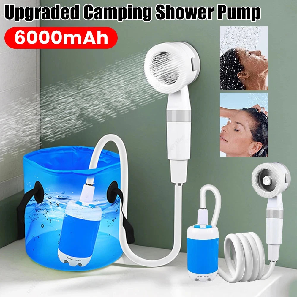 Tragbare Camping-Duschpumpe mit digitalem Display 4000mAh – clever-campen Ansicht 2