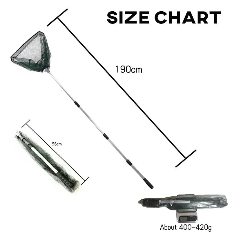 Teleskop-Fischernetz 190cm Aluminium Faltbar für Angeln – clever-campen Ansicht 5