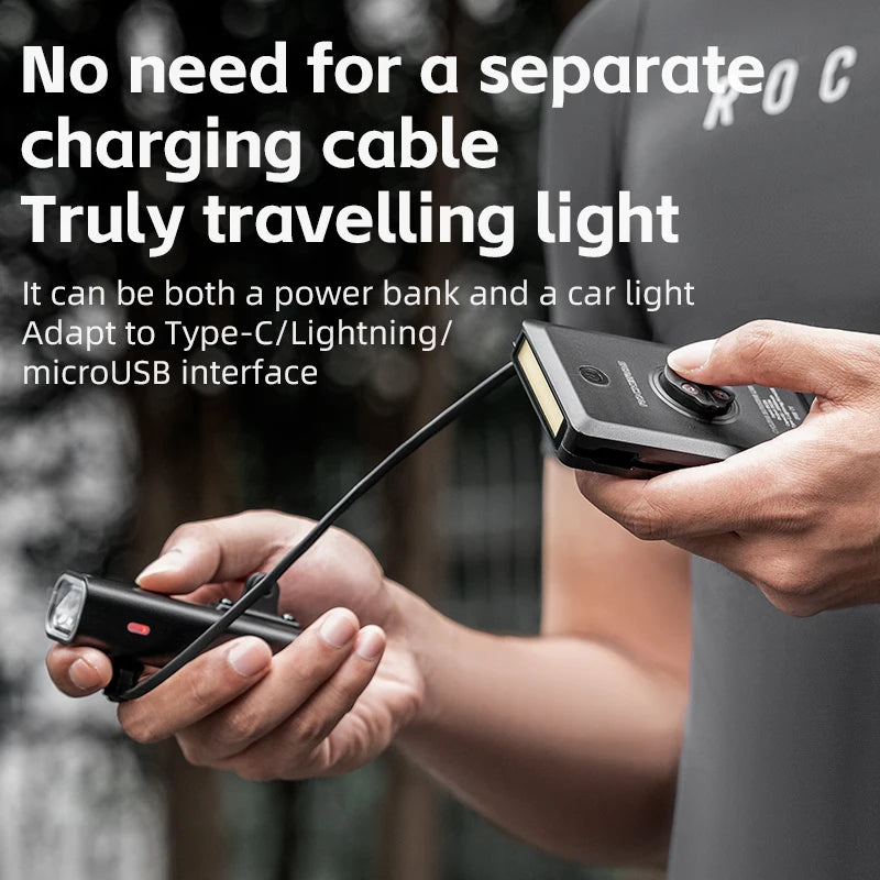 ROCKBROS Fahrrad Powerbank Lampe 10000mAh mit USB-C – clever-campen Ansicht 3
