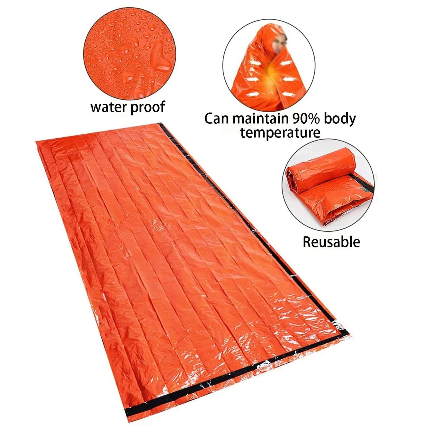 Tragbar Wasserfestes Notfall Schlafsack – clever-campen Ansicht 3