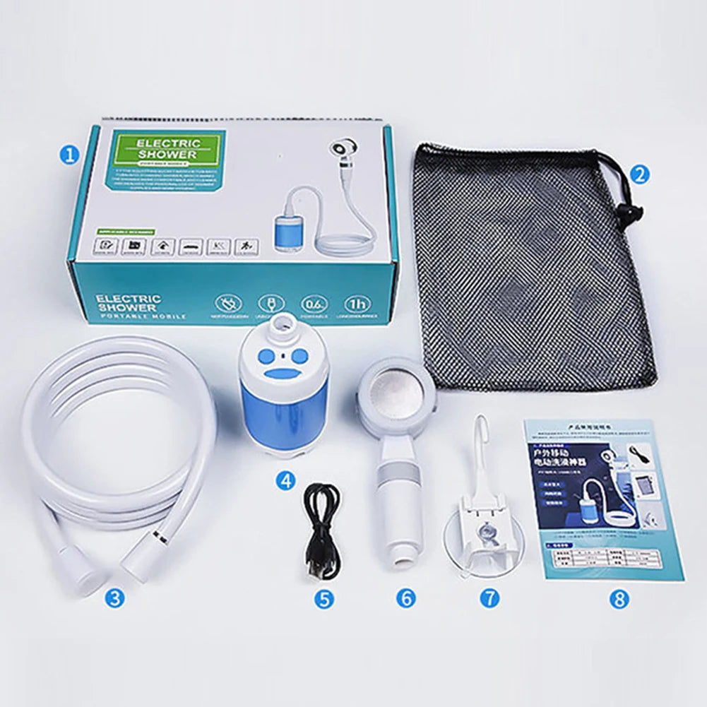 Tragbare Camping-Duschpumpe mit digitalem Display 4000mAh – clever-campen Ansicht 5