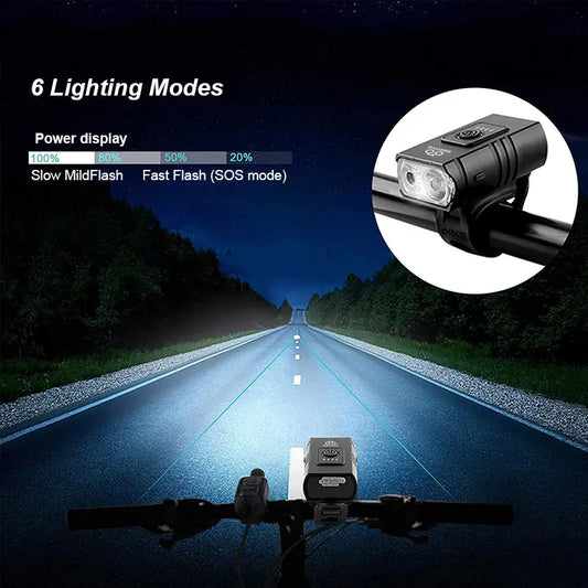 Bicycle Beleuchtung T6 LED Front & Rear Bike Headlight Set – clever-campen Ansicht 2