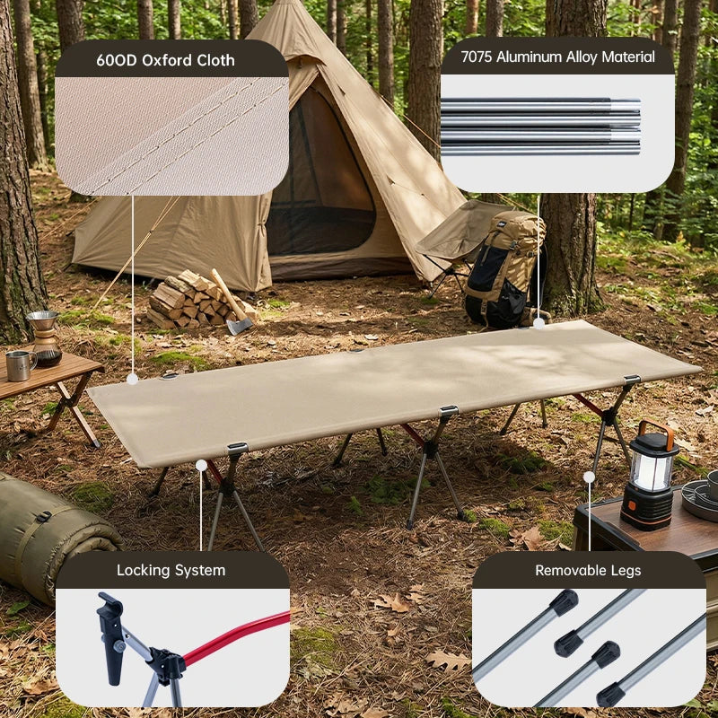 WESTTUNE Camping Feldbett Klappbar Ultraleicht Aluminium – clever-campen Ansicht 2