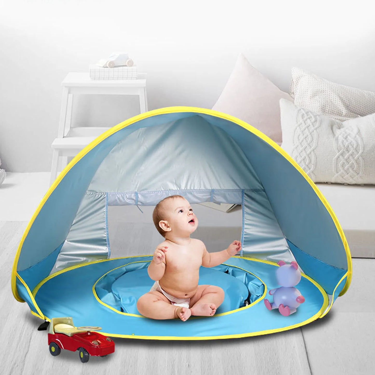 Strandzelt Sonnenschutz für Kinder – Wind- und wasserfest – clever-campen Ansicht 2