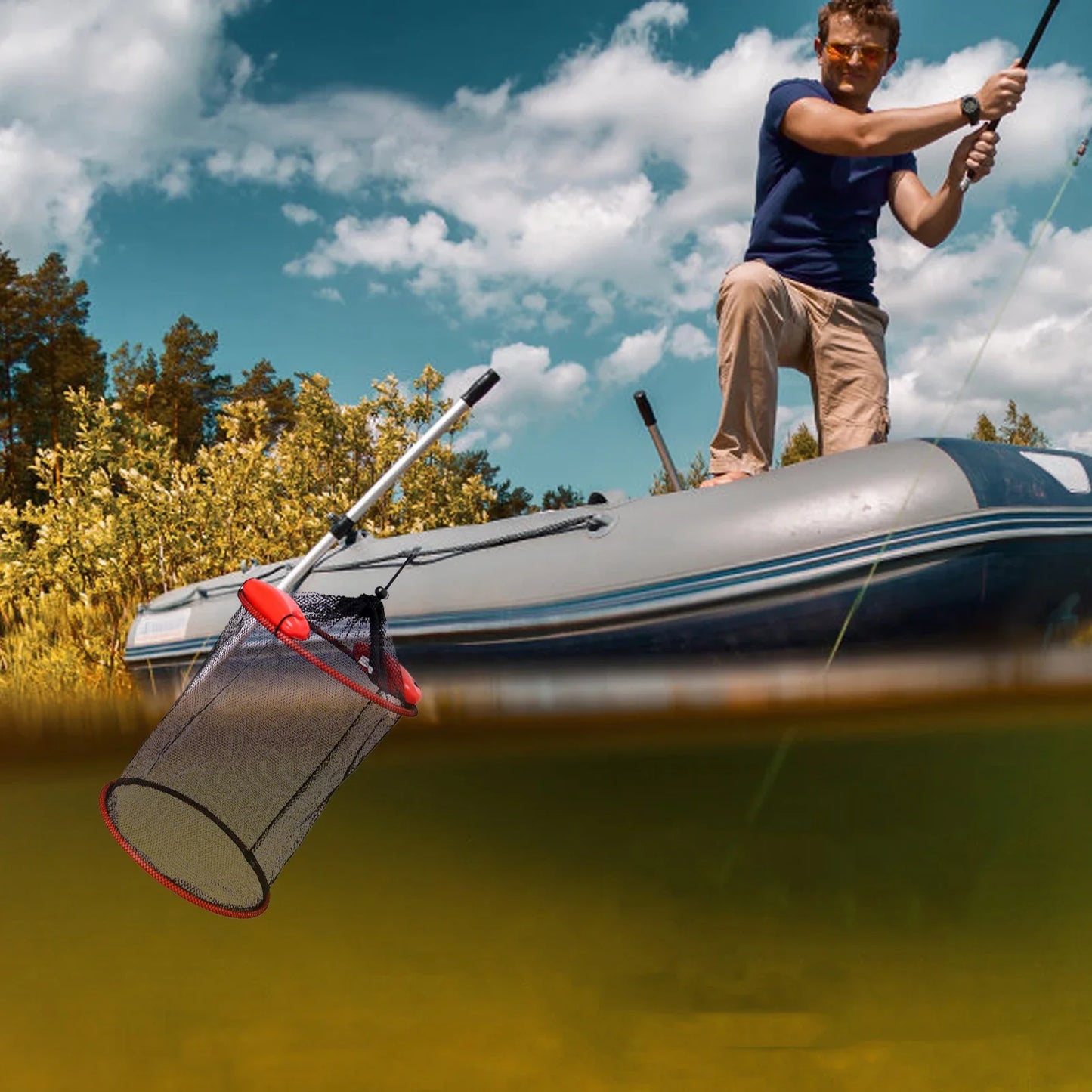 Angler-Netz - Portables Fischkorb-Netz – clever-campen Ansicht 3