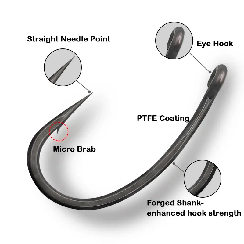 Karpfenhaken mit gebogenem Schenkel aus PTFE-beschichtetem – clever-campen Ansicht 2