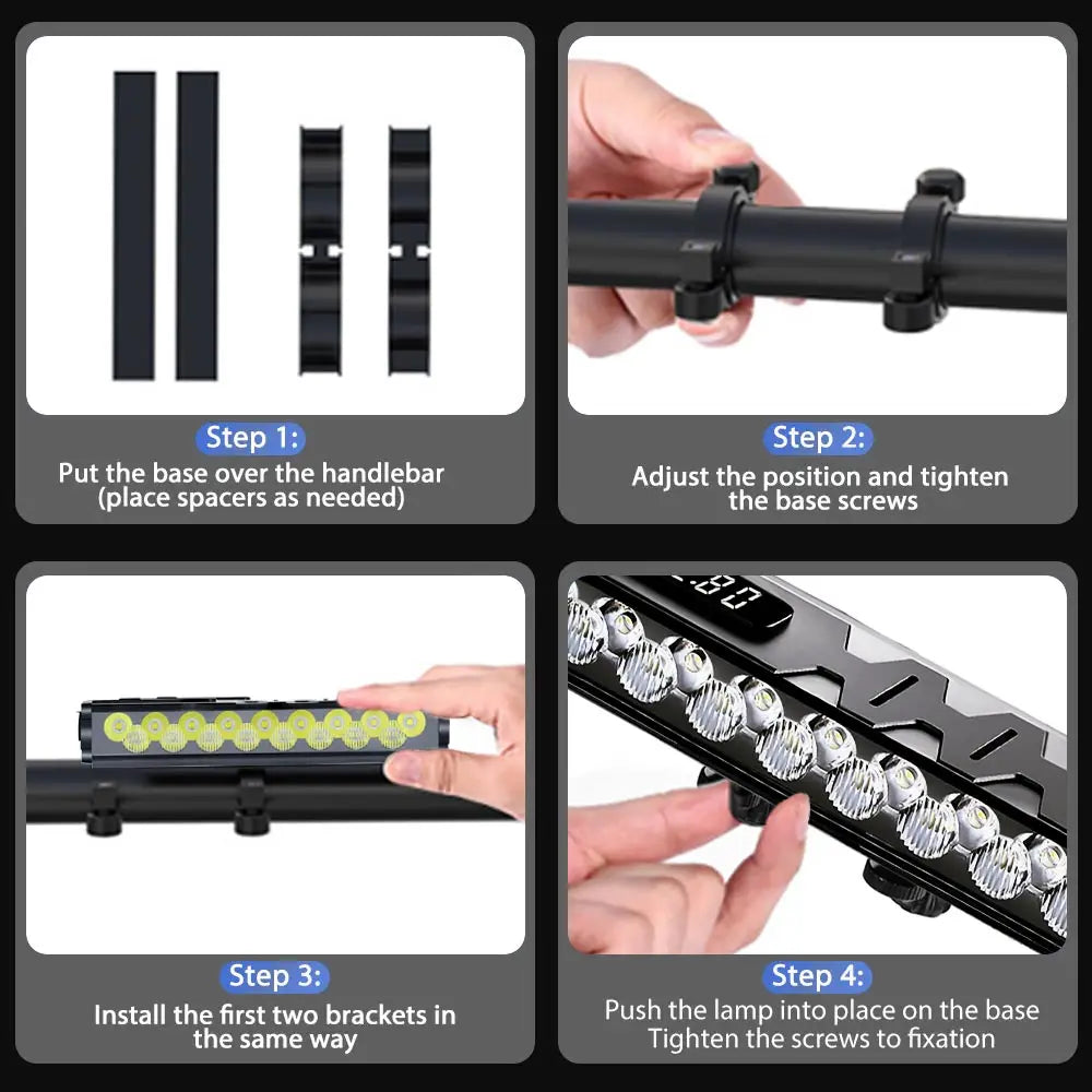 17-LED Fahrradlampe 10000mAh wasserdicht – clever-campen Ansicht 5